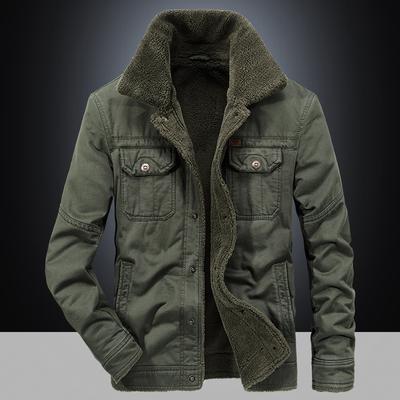 New Winter Velvet Thickened Cotton-padded Men's Jacket Loose Large Size Casual Lapel Thickened Cotton-padded Jacket