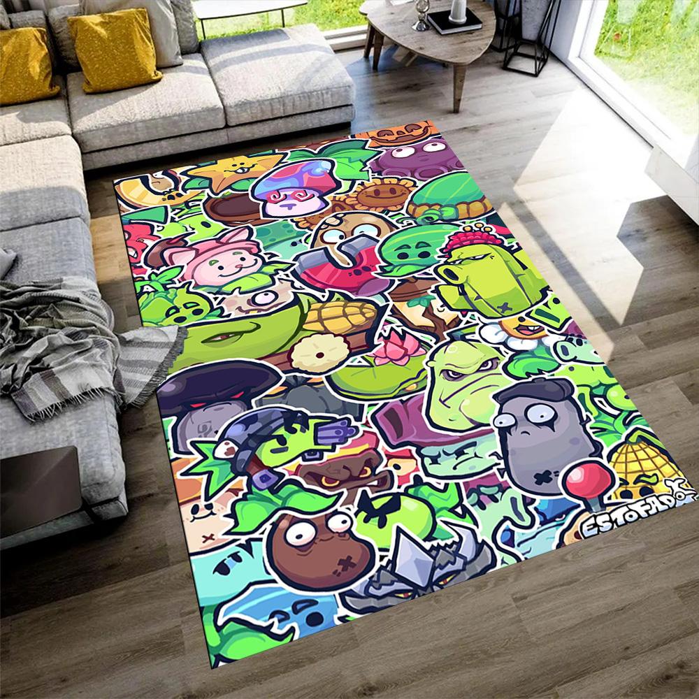 Plants Vs. Zombies Carpet Design for Bedrooms Game Room Dining Room Decorate room Anti-slip Rug Office home decor Perfect Birthday/Christmas Gift Idea