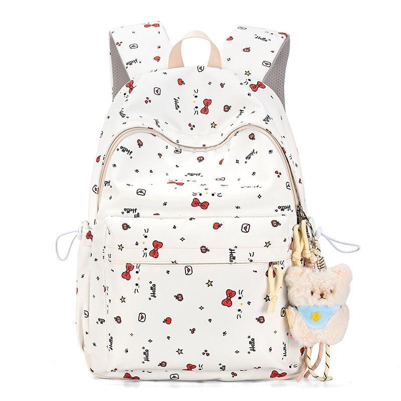 Schoolbag Korean version ins cartoon kitten backpack female college style student schoolbag cute sweet bow casual backpack