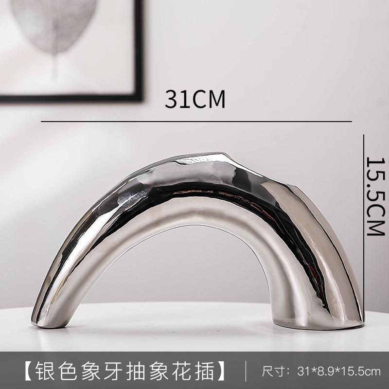 

Креативна керамічна ваза геометричної форми Комбінована ваза для гальванічного покриття Композиція з квітів Художня прикраса для вітальні Орнаменти