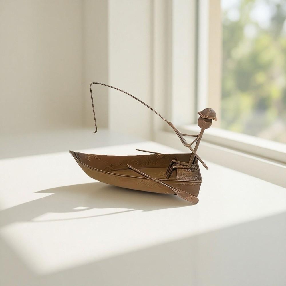 Gift Item Vintage Style Sailboat Coil Holder Rustic Iron Coil Tray Metal Coil Stand Stable Base Incense Burner Stand Home Indoor