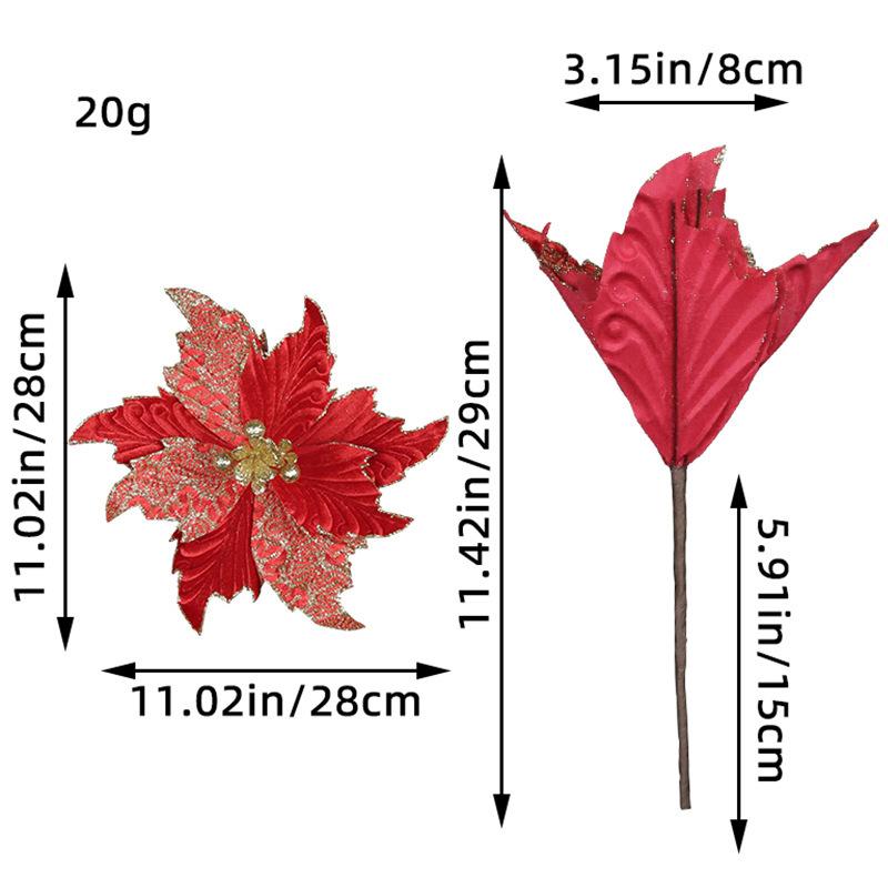 Three-Dimensional Christmas Flower Christmas Tree Decorative Pendant Three-Layer Gold Dust Decorative Flower