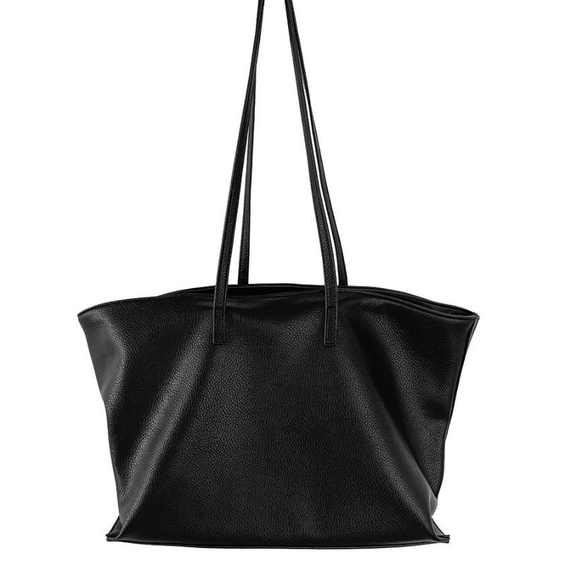 New tote bag retro suede versatile shoulder bag large capacity women's simple soft leather commuter bag