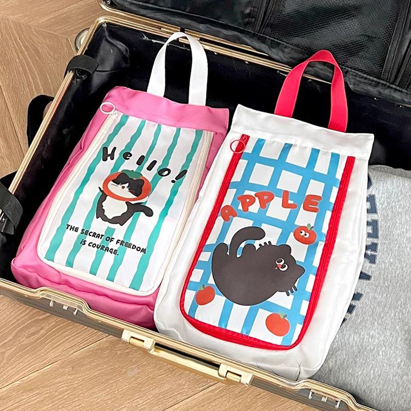 Portable Double Layer Travel Shoe Bag Separate Storage Waterproof Shoe Storage Bag Handheld Thickened Dustproof Shoe Bag