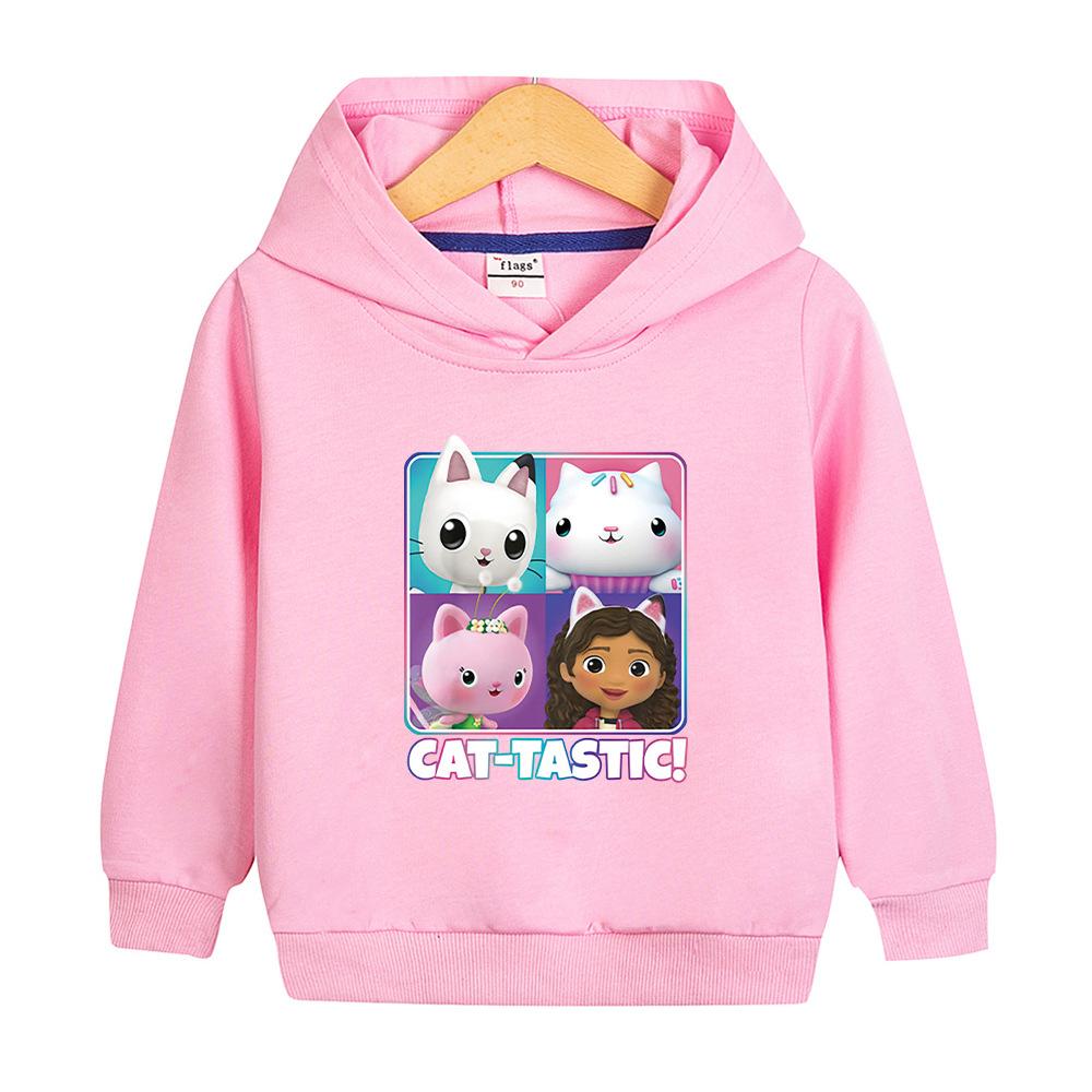 Kids Fall and Winter Outdoor Casual Warm Hooded Sweatshirt Girls Cartoon Cute Gabby's Dollhouse Printed Comfortable Soft Hoodie