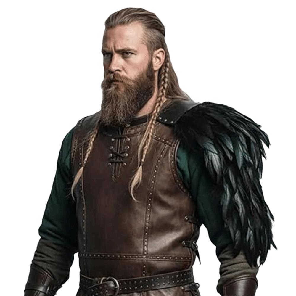 Feather Cloak Gothic Shoulder Armor Double Shoulder Medieval Guards Pirate Cosplay