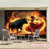 Epic Fantasy Tapestry Art Print Large Wall Decor Boho Mythological Bull Woman Fire Goddess Canvas Hanging Decoration 180x280cm