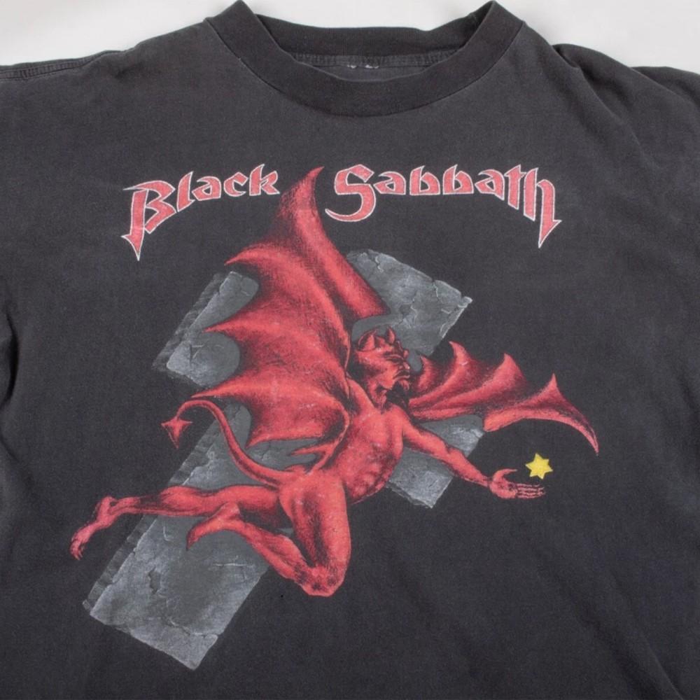 

Популярная винтажная черная футболка с логотипом Black Sabbath, концертная, унисекс, S-235XL, футболка унисекс 15D363 XL