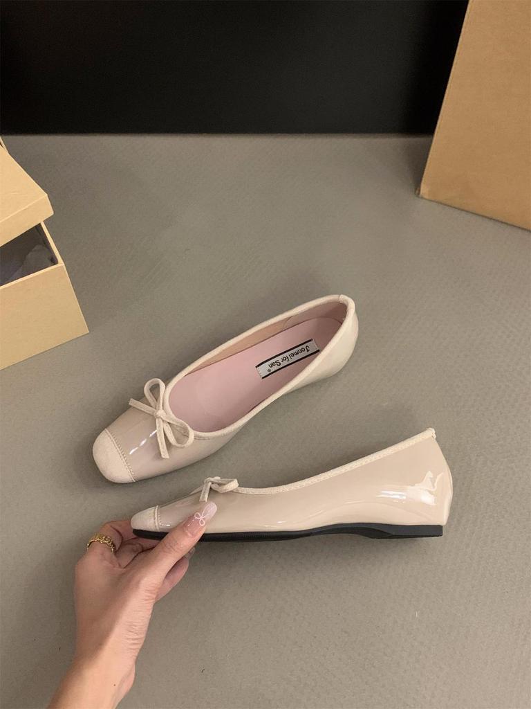 Inner height increase French small red single shoes women's shoes spring and autumn 2025 summer bow ballet gentle evening shoes
