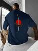 Unisexs Summer Crew Neck Short Sleeve T Shirt Back Print Japanese Katana Red Sun Cloud White Tee Streetwear LooseCasual Fashion Top