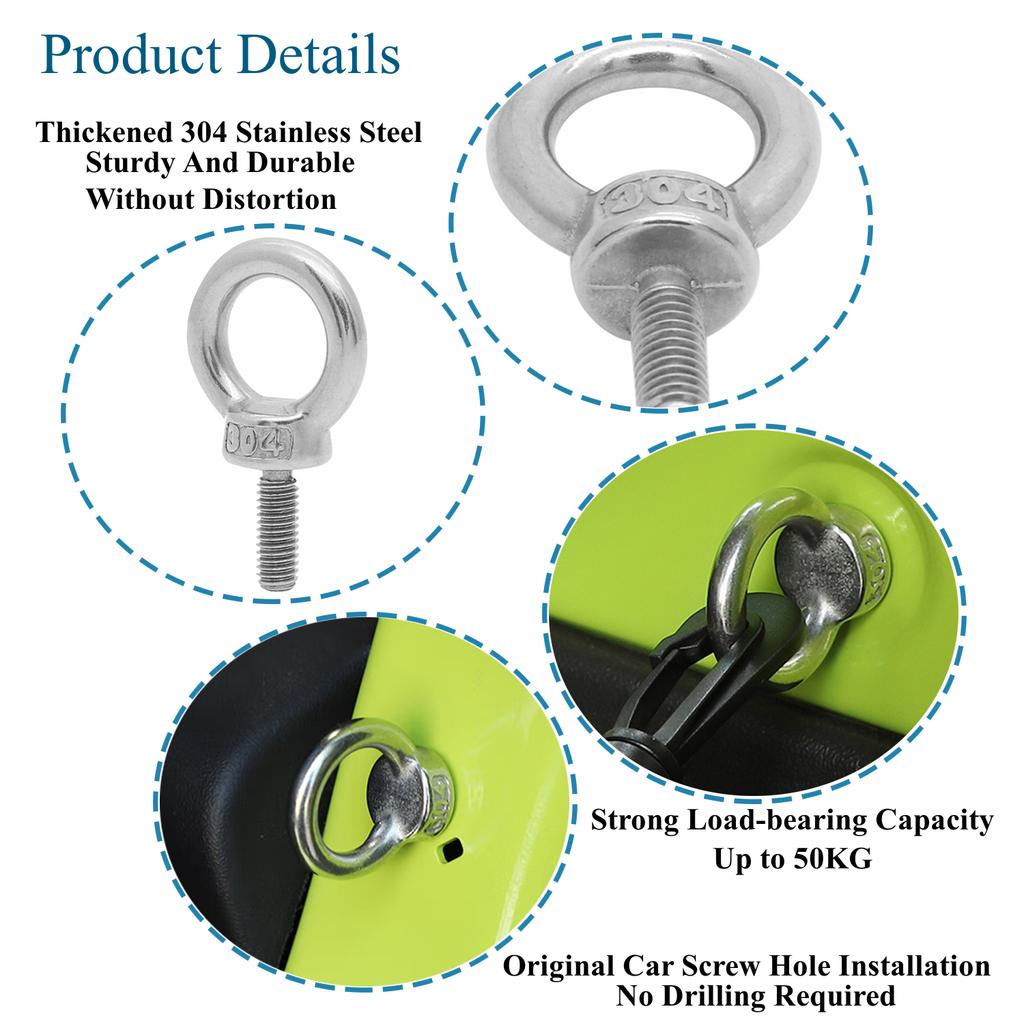 Tie-Down Anchors Ring for Suzuki Jimny JB64 JB74 -2023 Round Hole Screw Hook Nut Bolt Decoration Car Interior