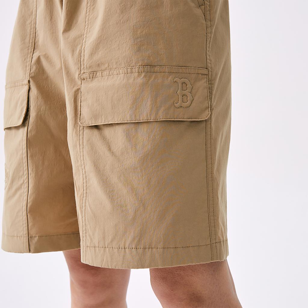 New MLB Preppy Style Collection Basic Boston Red Sox SS25 Cargo Shorts Unisex Khaki 3ASMV0553-43BGD