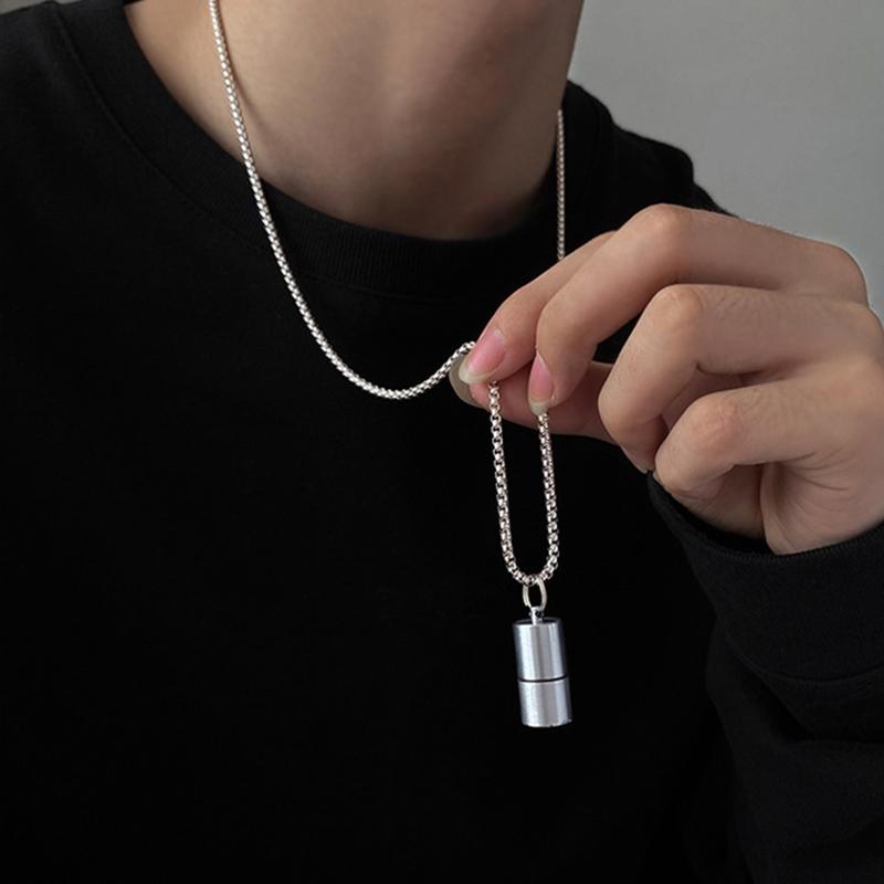 Creative Mini Lighters for Case Necklace for Titanium Steel Pendant Chain Hip Hop Party Jewelry Gift Lighters Pendan