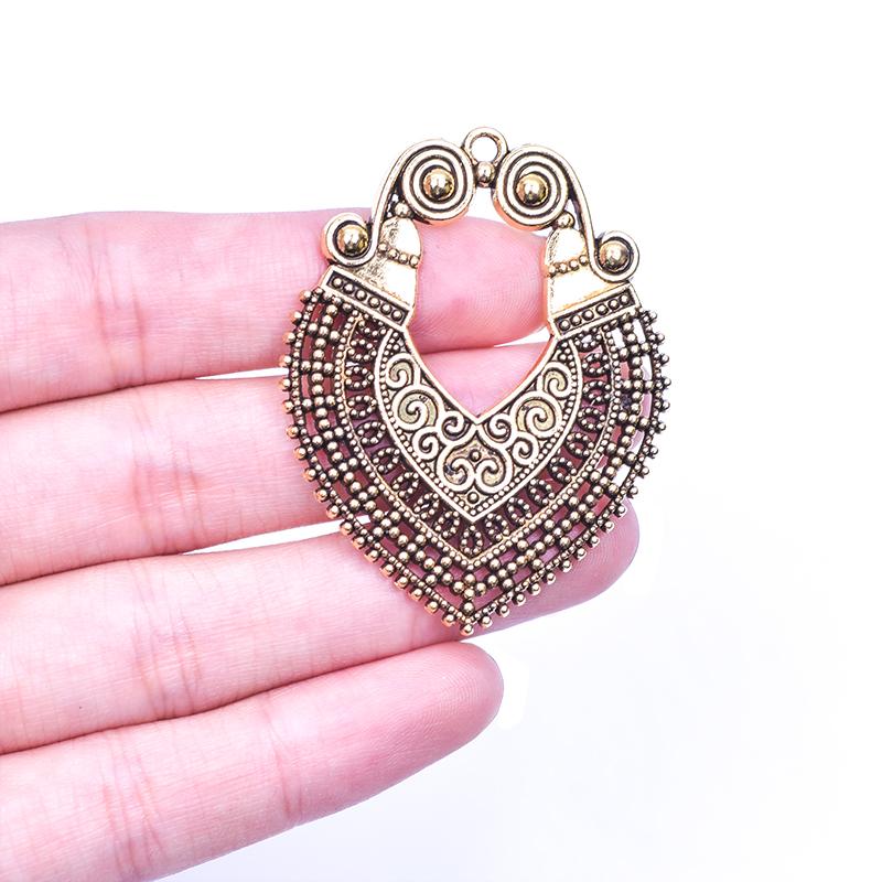 

5pcs Filigree Charms For Jewelry Making Supplies Handmade Earring Necklace Pendant Charm Vintage Boho Accessories DIY Components помаранчевий