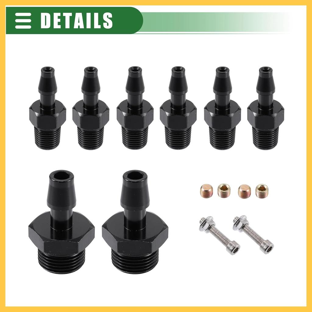 Universal Vacuum Block Intake Manifold Kit, Turbo Wastegate Boost Block Intake Manifold, 6 1/8" Ports, 2 3/8" Interfaces, Aluminium, Black, 1 Set