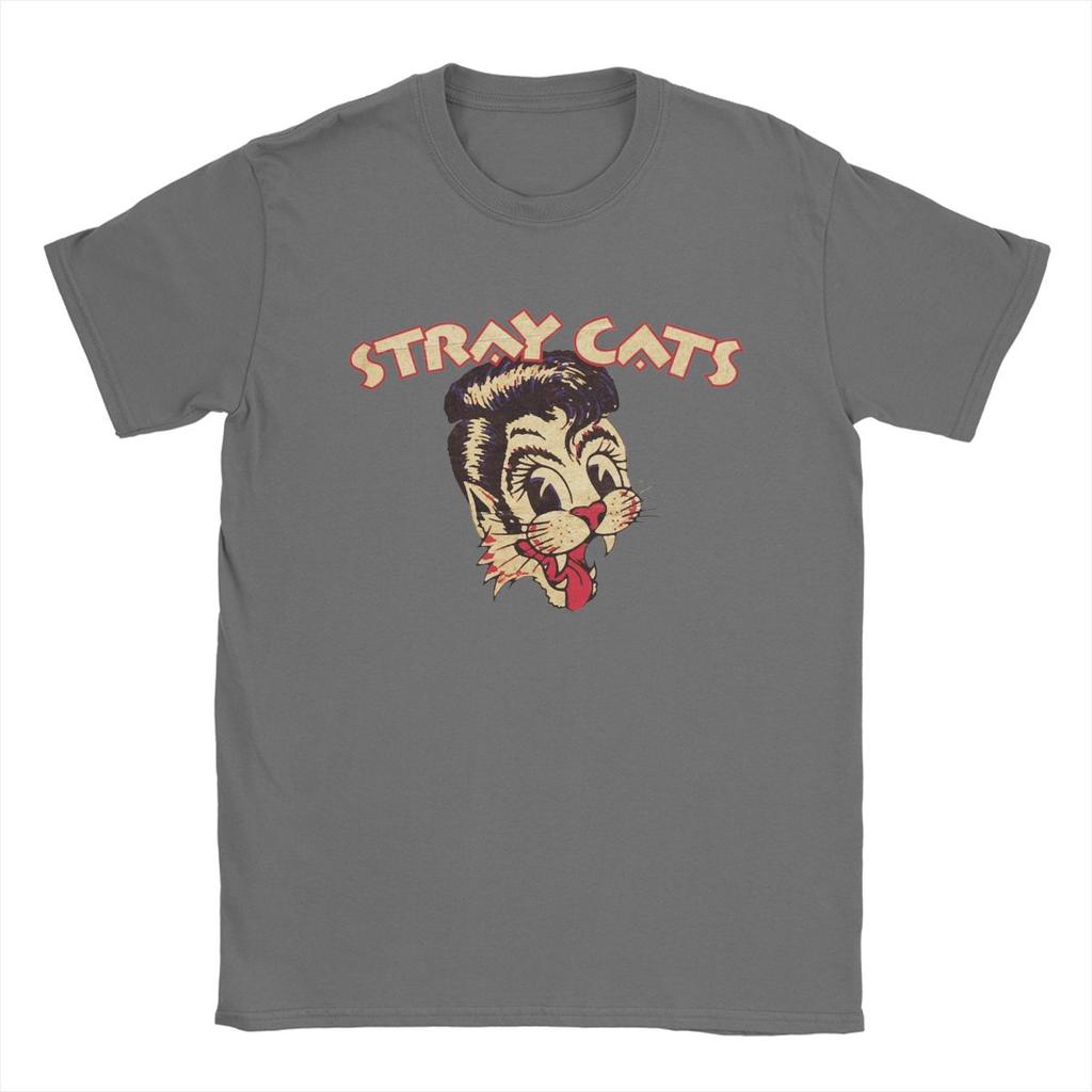 Novelty Music Band Stray Cats T-Shirt for Men Crewneck Cotton T Shirts Short Sleeve Tees Gift Idea Tops