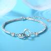 925 Silver Double Heart Charm Bracelet Women Adjustable Vintage Korean Zircon Party Jewelry Exquisite Gift