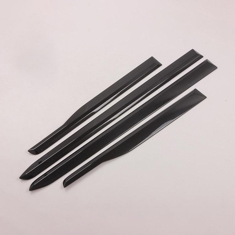 2019 Santa Fe Black Carbon Fiber ABS Door Edge Trim Pieces