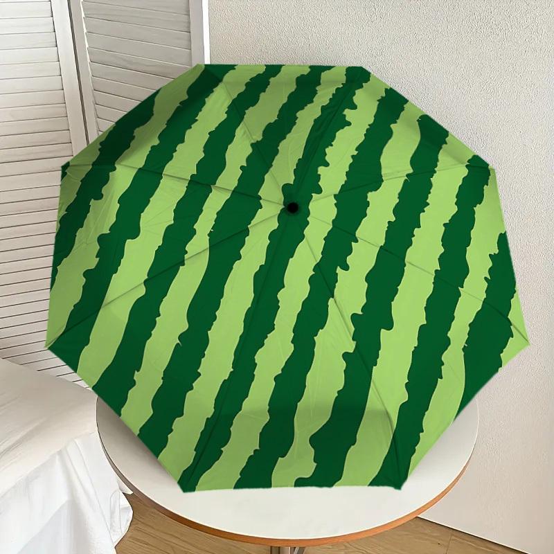 1PC watermelon Umbrella-8-Rib Reinforced, Automatic Open, Lightweight & Durable, Fashion Accessory for Outdoor-D367