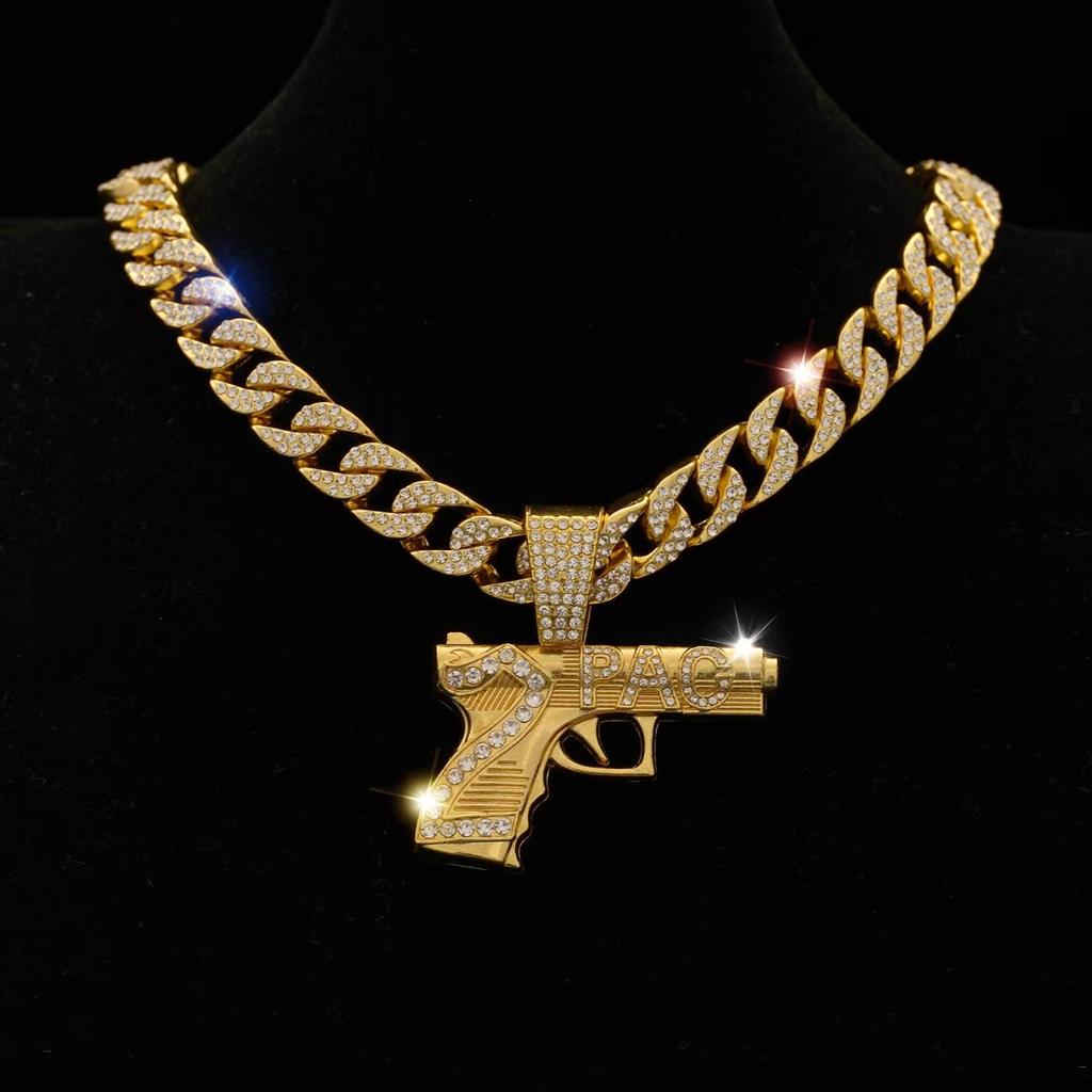 Pistol Pendant, Men's and Women's Street Hip Hop, Personalized and Trendy New Cuban Necklace Accessories