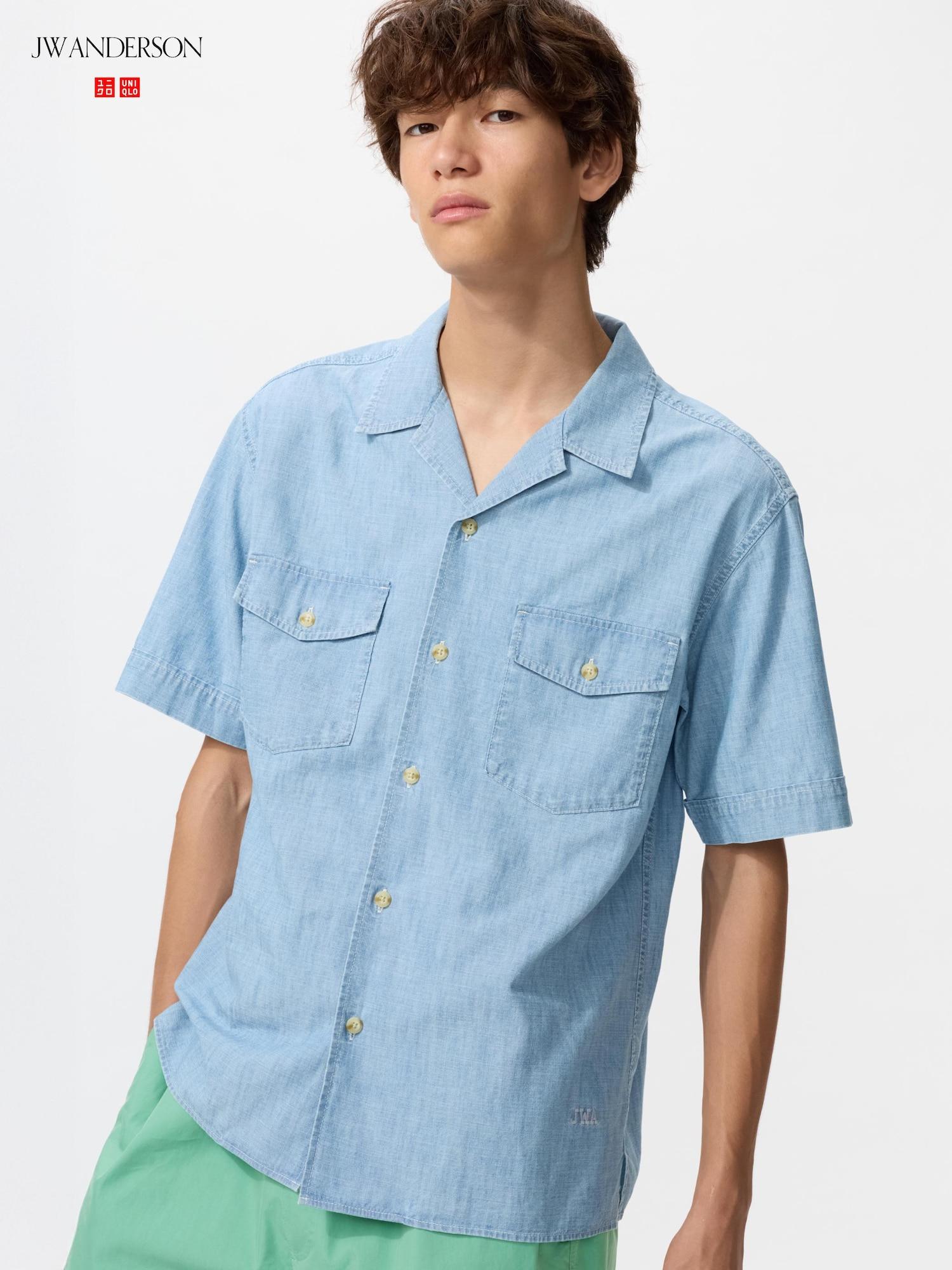 Uniqlo Япония Джинсовая оверсайз рубашка 61 BLUE/XS