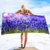 Lavender Beach Towel Purple Flower Bath Towel Bathroom Sport Bar Towel for Adult Kids Microfiber Shower Quick Dry Swimming Cover