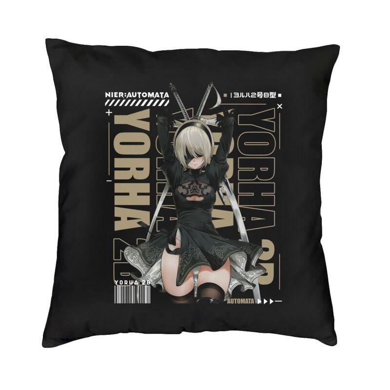 Fashion Anime Cartoon Game Nier Automata Square Throw Pillow Cover Decoration Printing Sexy Girl Yorha Cushion Cover For Car