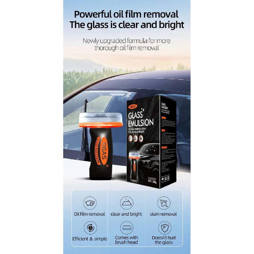 Car Glass Oil Film Remover Automotive Glass Sponge Cleaning Brush Front Inner Windshield Glass Oil Film Cleaner For Car Cleaning