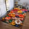 Colorful Floral Pattern Carpet with Vibrant 3D Bloom Design for Living Room Suitable for use as an anti-slip for living room bedroom sofas