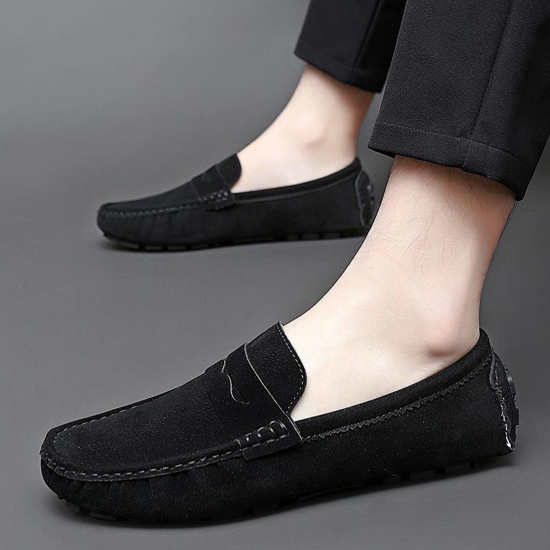 Suede Leather Mens Loafers 2025 New Walking Shoes New Comfy Man Drive Flats Classic Original Style Men Casual Shoes Moccasins