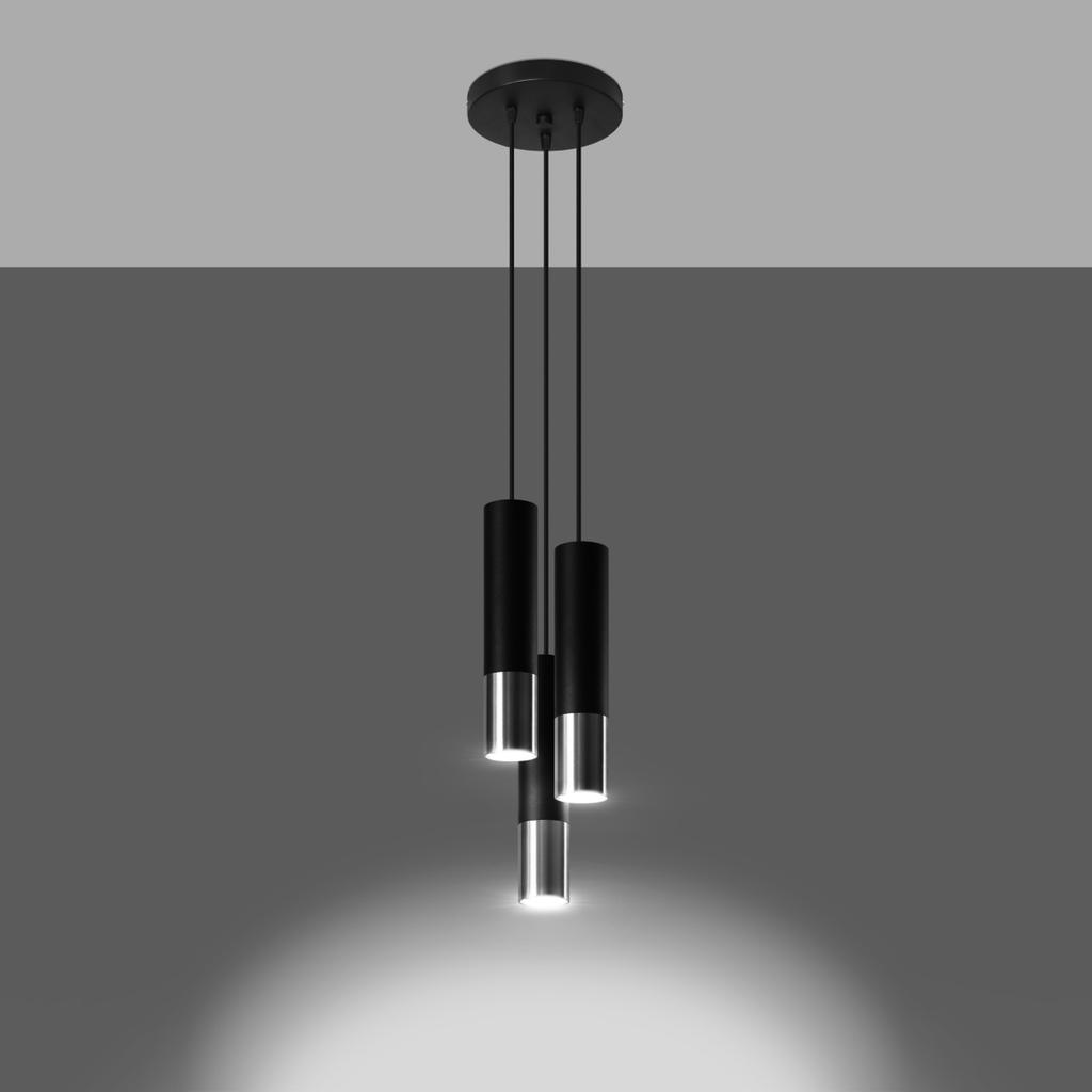 Lampa Wisząca Salixa 3 Gu10 Czarny  Lumilo 09.299.43