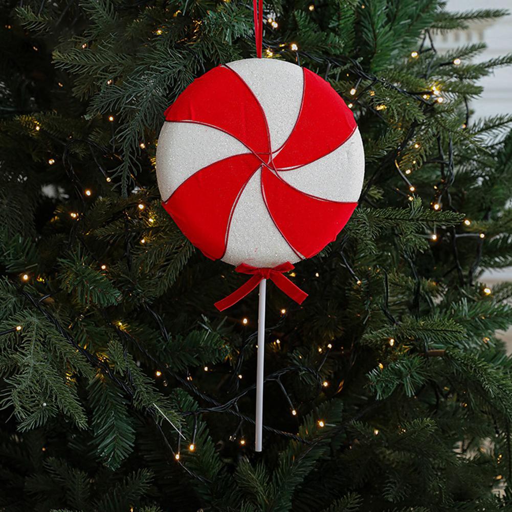 Christmas Tree Candy Cane Decoration Sweet Sparkling Candy Model with String Christmas Lollipop Cane Decorations Set for Tree