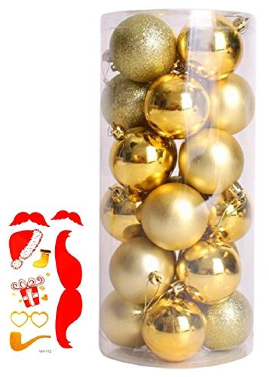 Madrugada Christmas Ornament Set Colors Tree Ball Christmas Party Includes 2 Tattoo S325 Balls, 24-Piece (11 Available), Decorations, Ornaments,
