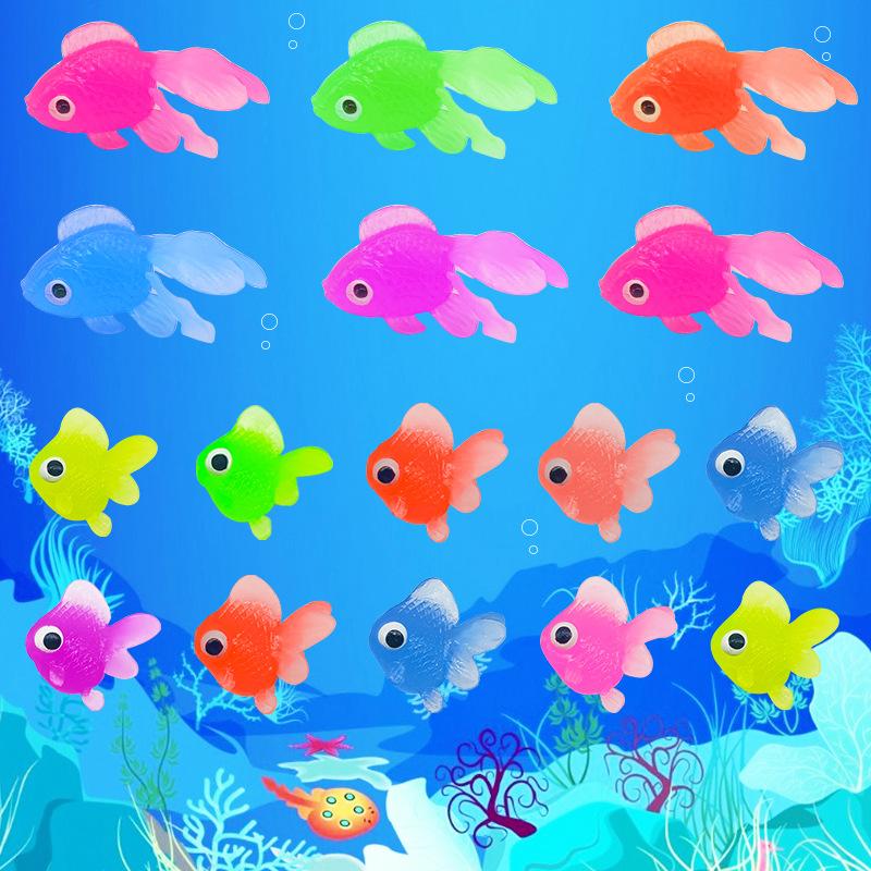 10db/készlet Gyerek puha gumi aranyhal baba fürdőjátékok gyerekeknek szimuláció mini aranyhal vízi totyogó vidám strand ajándékok