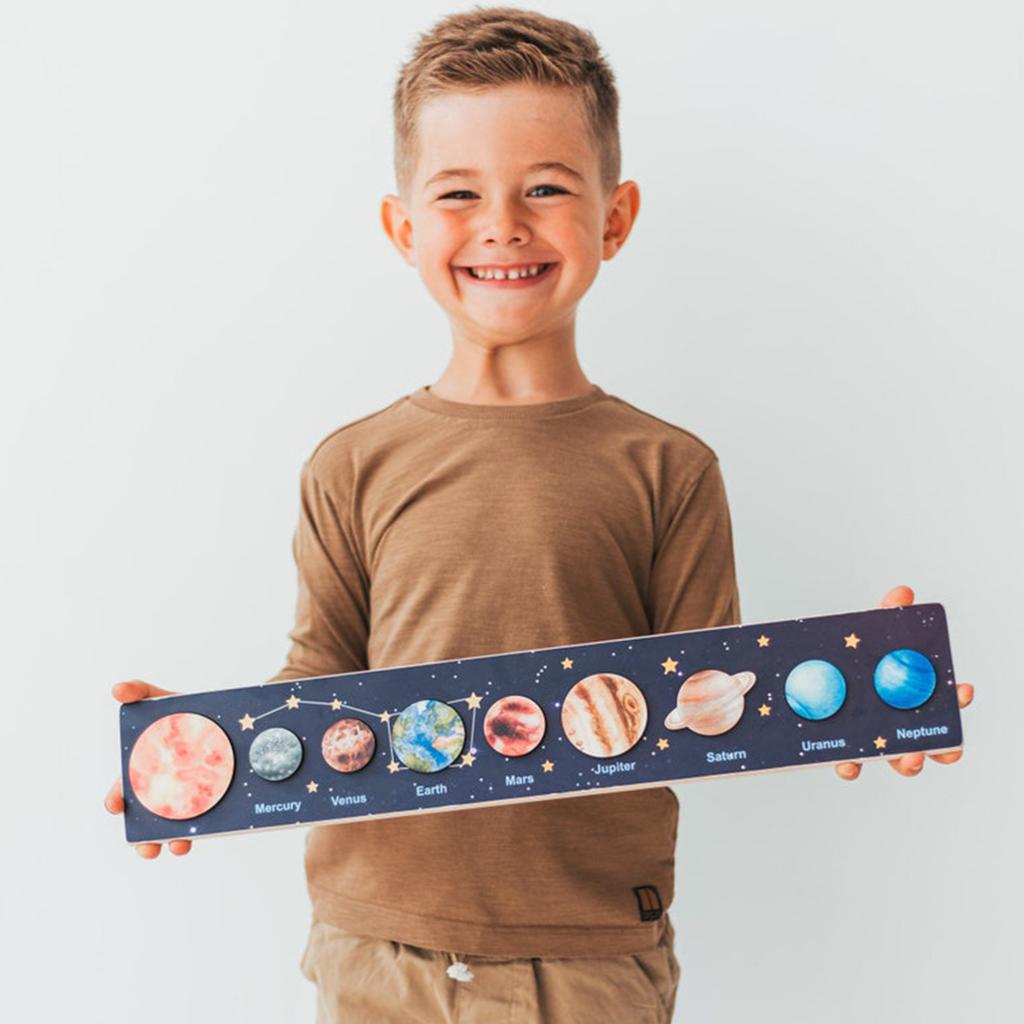 Solar System Puzzle Toy Wooden Planets Jigsaw Thinking Training Educational Toys Great Gifts For Children
