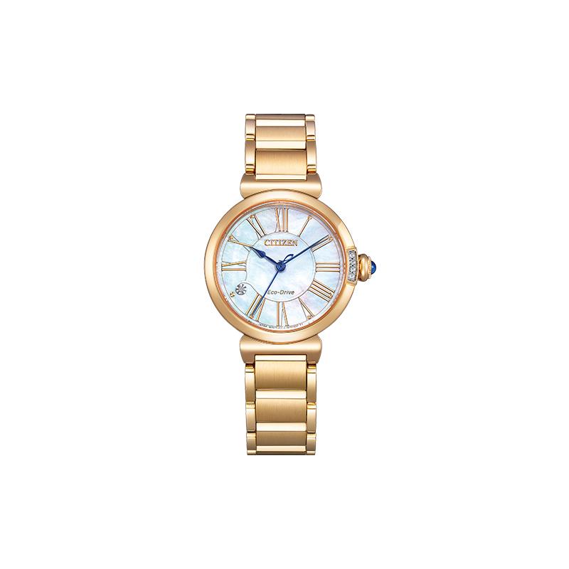 

CITIZEN Little Bell Flower Series Fashionable Casual Waterproof Light Quartz Steel Strap Women s Watch Fritillary Dial EM1063-89D синій