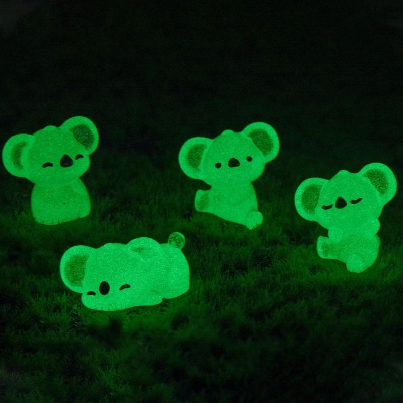 Glows In The Darks Koala Figurines Garden Koala Statue Landscape Decors Animal Figurines Sculpture Table Centrepieces