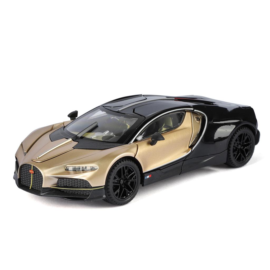 Modèle de voiture Bugatti Tourbillon Supercar en alliage 1/24 Son et lumière Rappel Jouet pour enfants Objets de collection Cadeau d'anniversaire