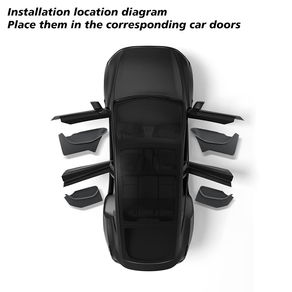4 Pcs For Tesla New Model Y 2025 Launch Juniper Car Door Side Full coverage Storage Box TPE Door Storage Organizer  Accessories