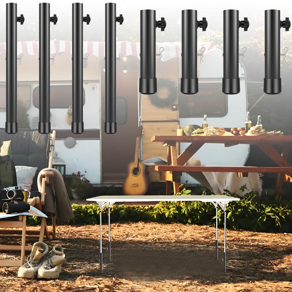 4Pcs Table Leg Extenders 2/4 Level Adjustable Height Table Leg Risers with Fixing Bolts Heavy Duty Steel Furniture Leg Accessory