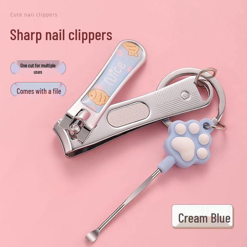 Single Cute Nail Clipper Set: Keychain Nail File & Clippers - Perfect Manicure Gift for Girls