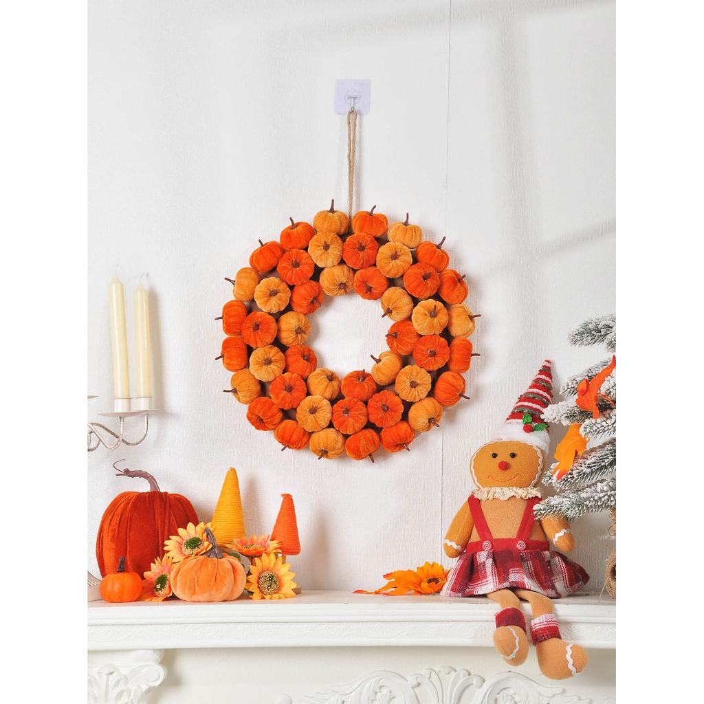 Fall Orange Pumpkin Wreath,Halloween Decorations