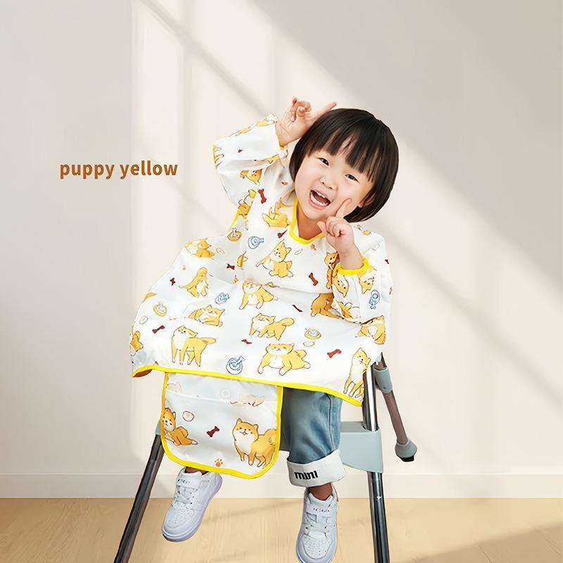 New Children's Integrated Sleeveless Dining Chair Cover Baby Eating Bib Waterproof Oil Resistant Quick Drying Baby Cover Apron