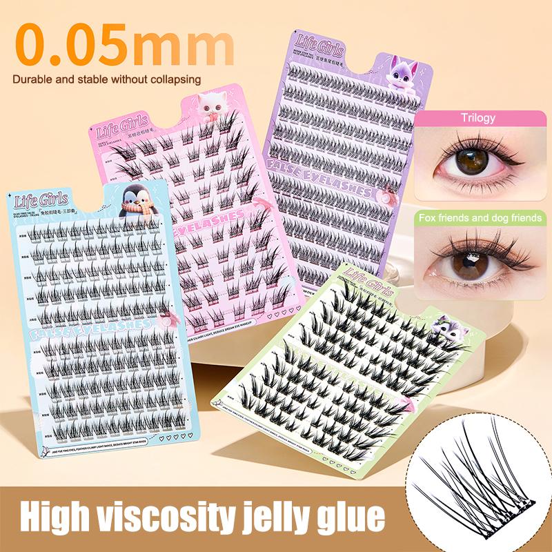 Self Adhesive Eyelashes Cluster Lashes No Glue Individual Lashes Soft Idol Lash Clusters Reusable Self Adhesive Lashes