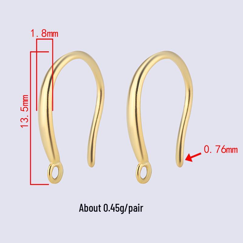Tingxiang DIY S925 Sterling Silver Smooth Wide Earring Hooks for Handmade Jewelry.
