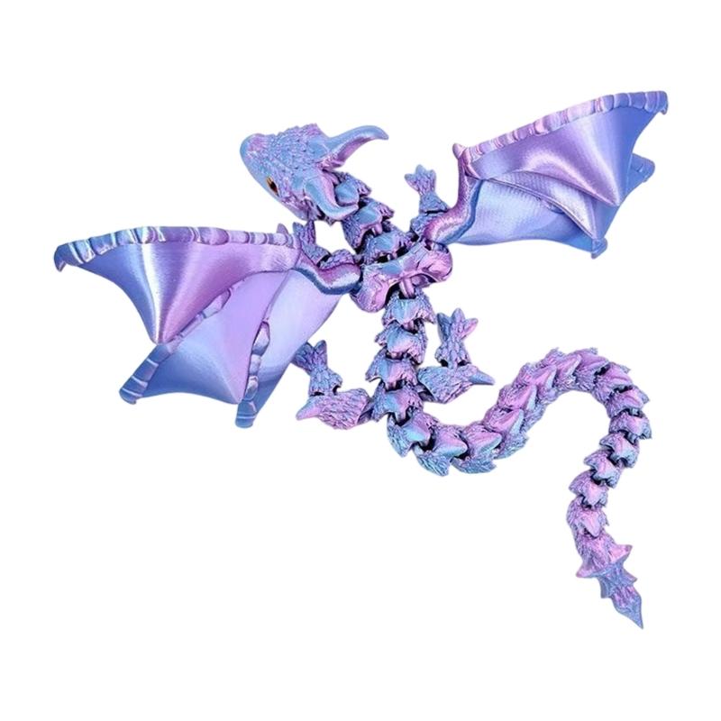Friendly Plastic Large Horn Dragon Figurine 3D Printed Safe Table Decoration Lightweight Art Piece for Kids Christmas Gift