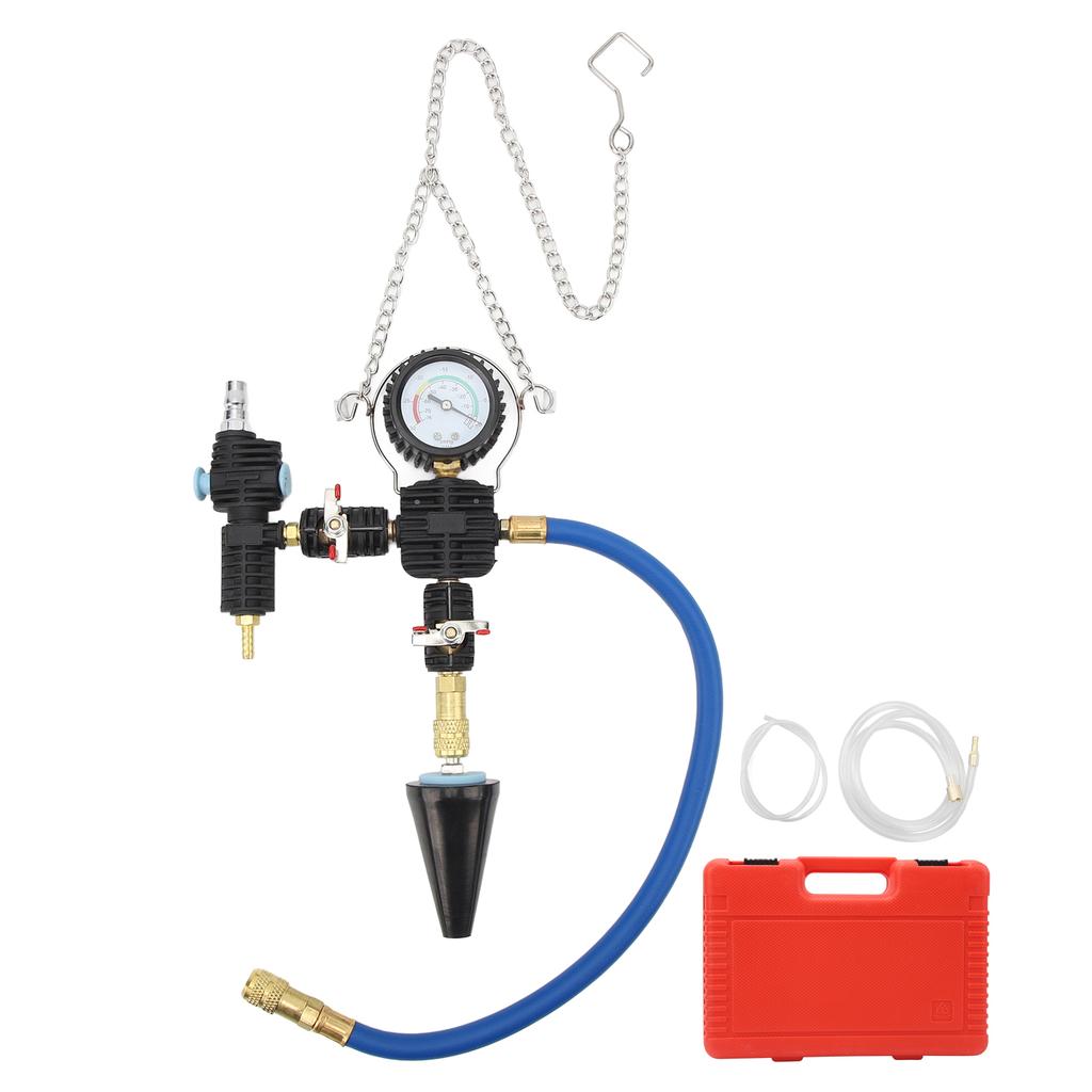 Coolant Refill Tool Kit 90psi Accurate Gauge Scale Flexible Hose Radiator Pressure Tester Kit