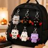 6pcs Pendant Halloween Keychains Cartoon Bag Charms Funny Plush Bat Key Chain  Backpack Decoration