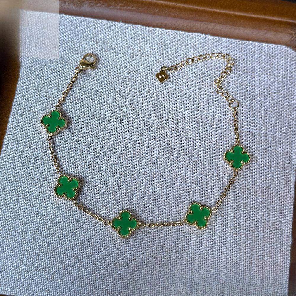 10mm Titanium Steel Non-fading Four-leaf Clover Bracelet Light Luxury Fashion All-match Five-color Bracelet