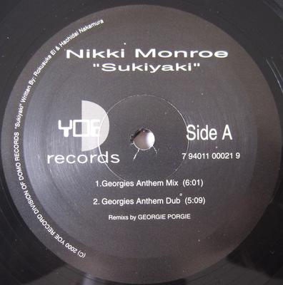 12inch Record NIKKI MONROE  Sukiyaki 794011000219 YOE Records 2000 US Dance  Electronica Used